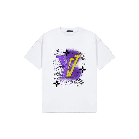 Luxury Graffiti-Style Logo T-Shirt – Street Art Cotton Tee