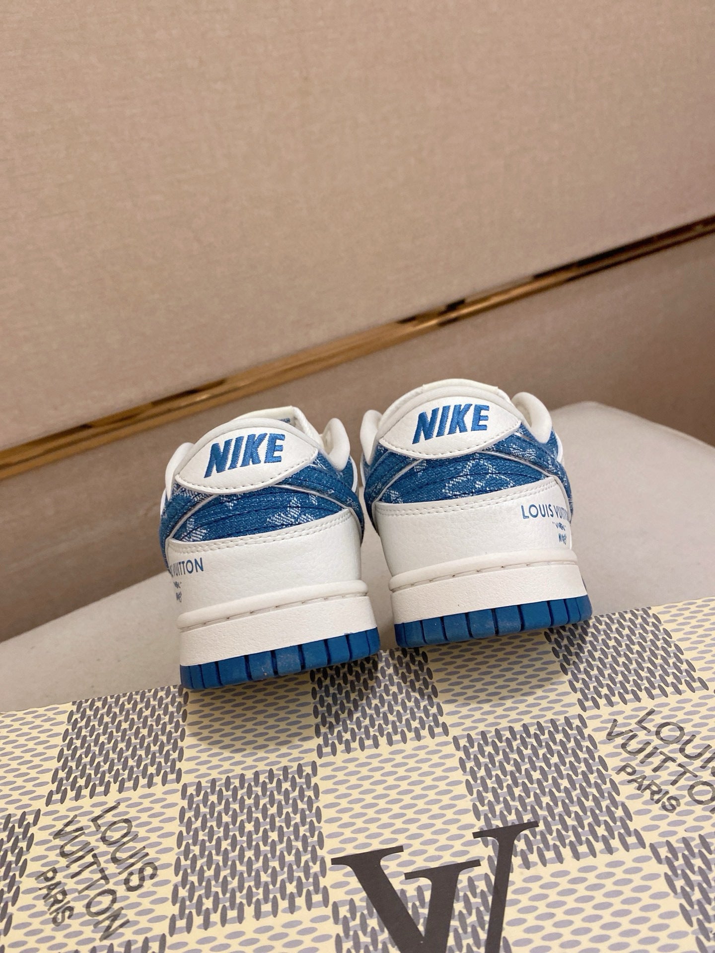 Custom Monogram Blue & White Low