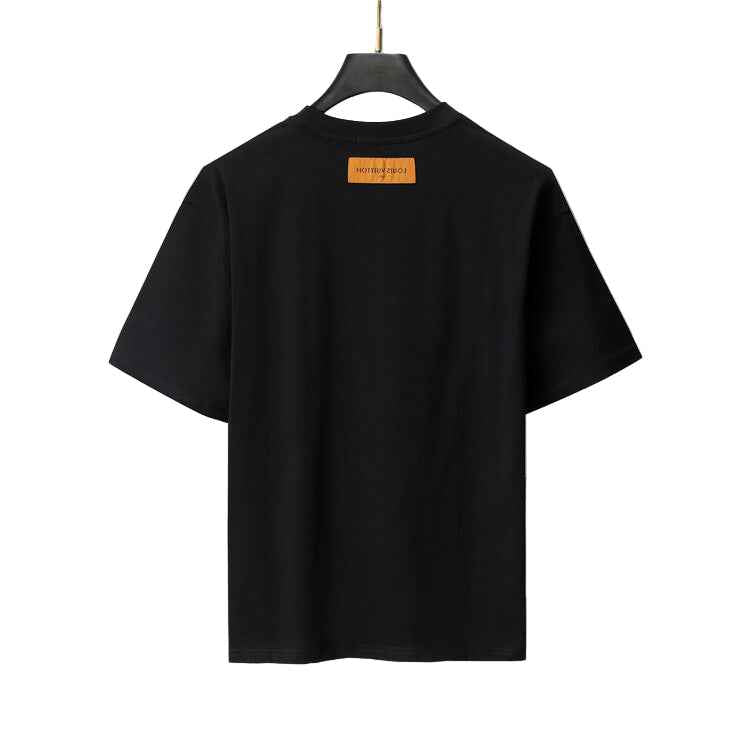 Black & White Rubberized Graphic Motif Cotton Tee — Sophisticated Casual - TruVybe Essentials