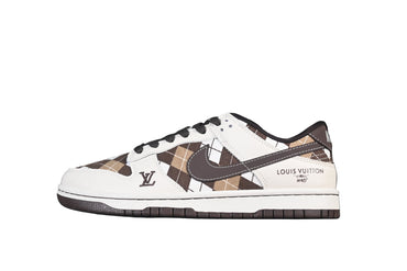 Brown Plaid Casual Low Sneaker — Custom Crafted