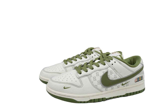 KK1888-006 Custom Low-Top Olive Green Sneaker – Luxury Pattern Edition - TruVybe Essentials