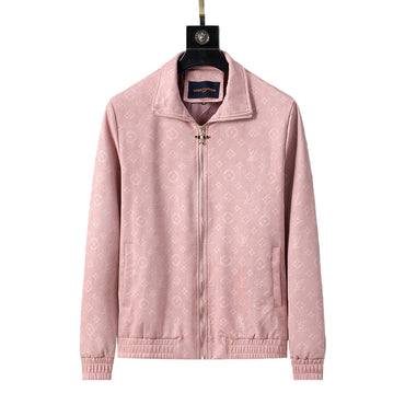 Luxury Suede Tracksuit Jacket – Debossed Monogram Mauve or Black Edition