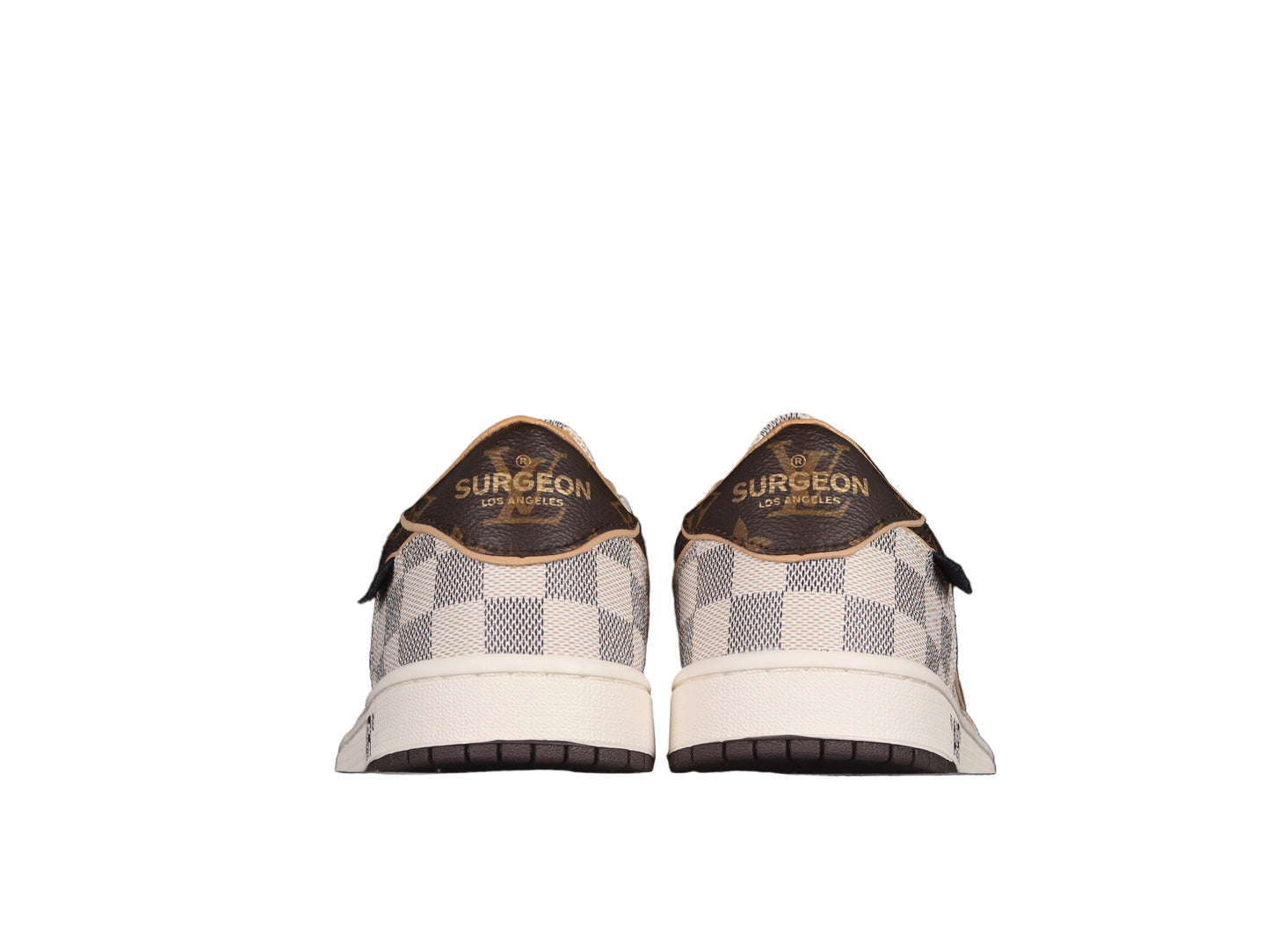 “Low-Top Retro Custom Sneaker — Damier Azur / Brown Monogram Edition”