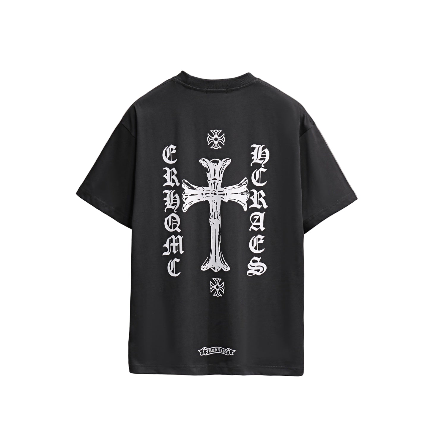 Graphic Cross Print T-Shirt – Black Gothic Streetwear - TruVybe Essentials