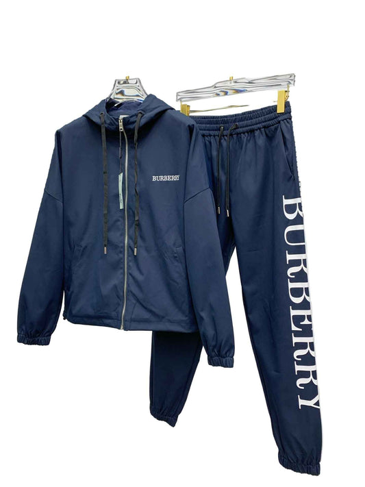 2-Piece Luxury Tracksuit – Blue Graphic Zip Hoodie & Jogger Set - TruVybe Essentials