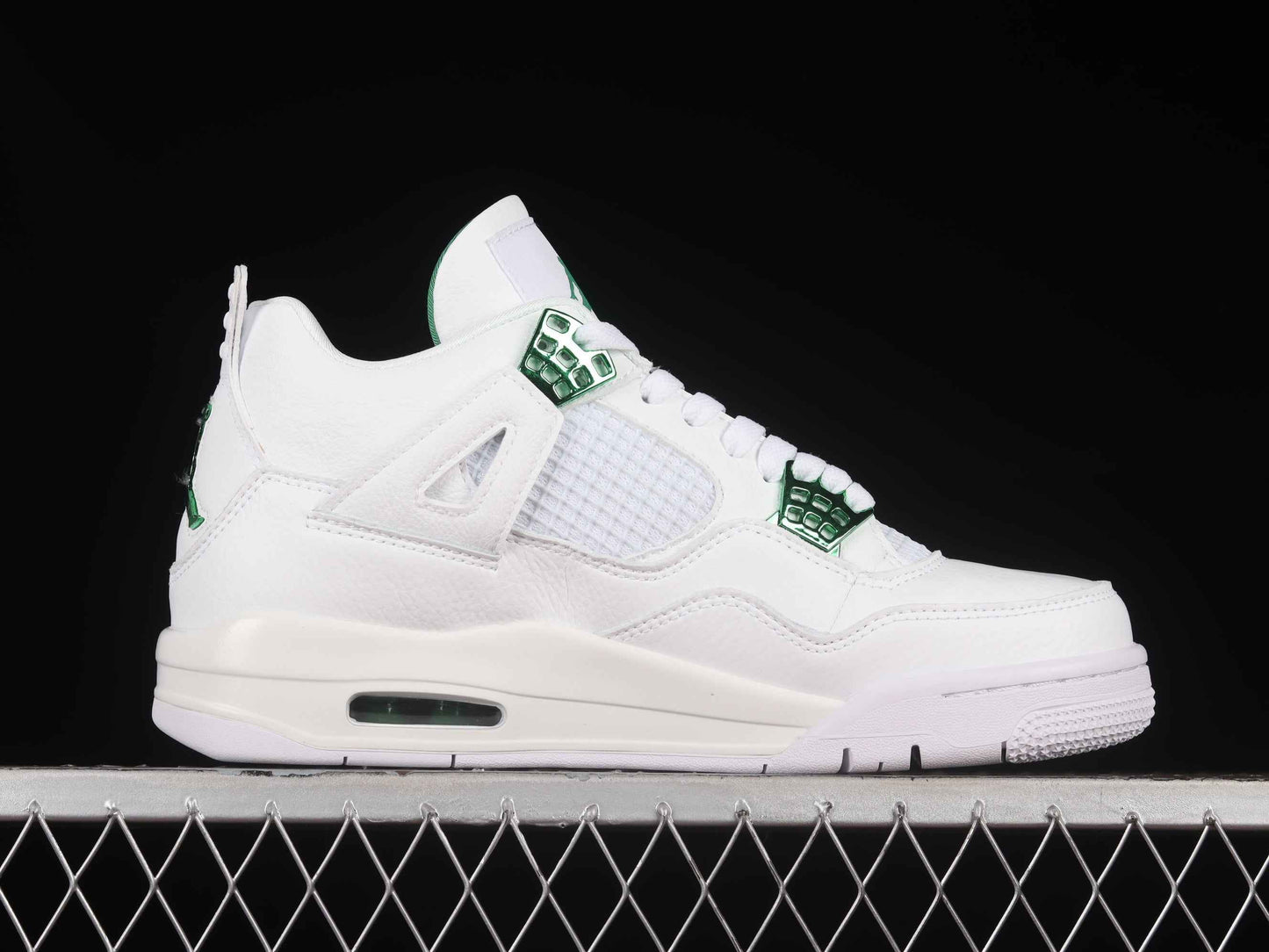 “Metallic Green Retro Sneaker – Style 408452-113 White & Emerald Accents” - TruVybe Essentials