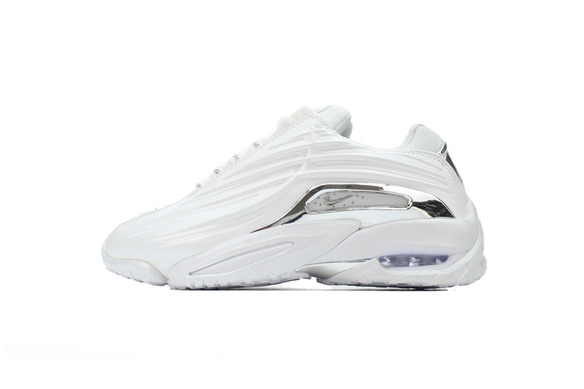 White sneaker with a futuristic design on a white background