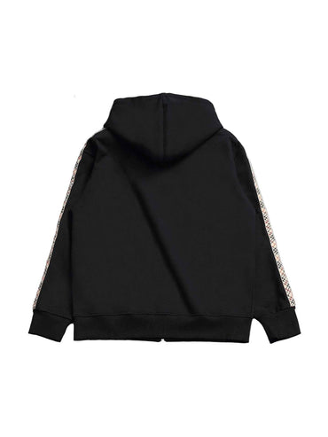 Luxury Check-Trim Cotton Hoodie – Beige Plaid Accent Edition - TruVybe Essentials
