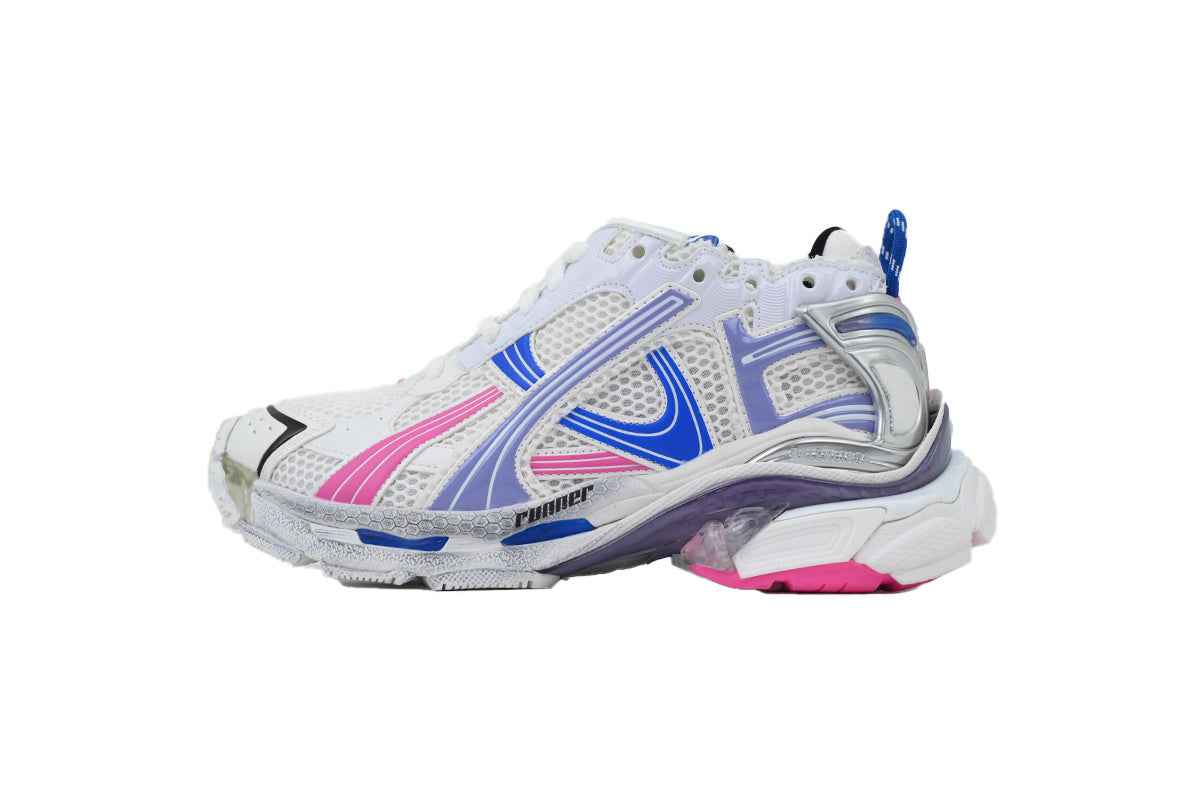 Luxury Runner Sneaker – White Purple Powder Edition - TruVybe Essentials