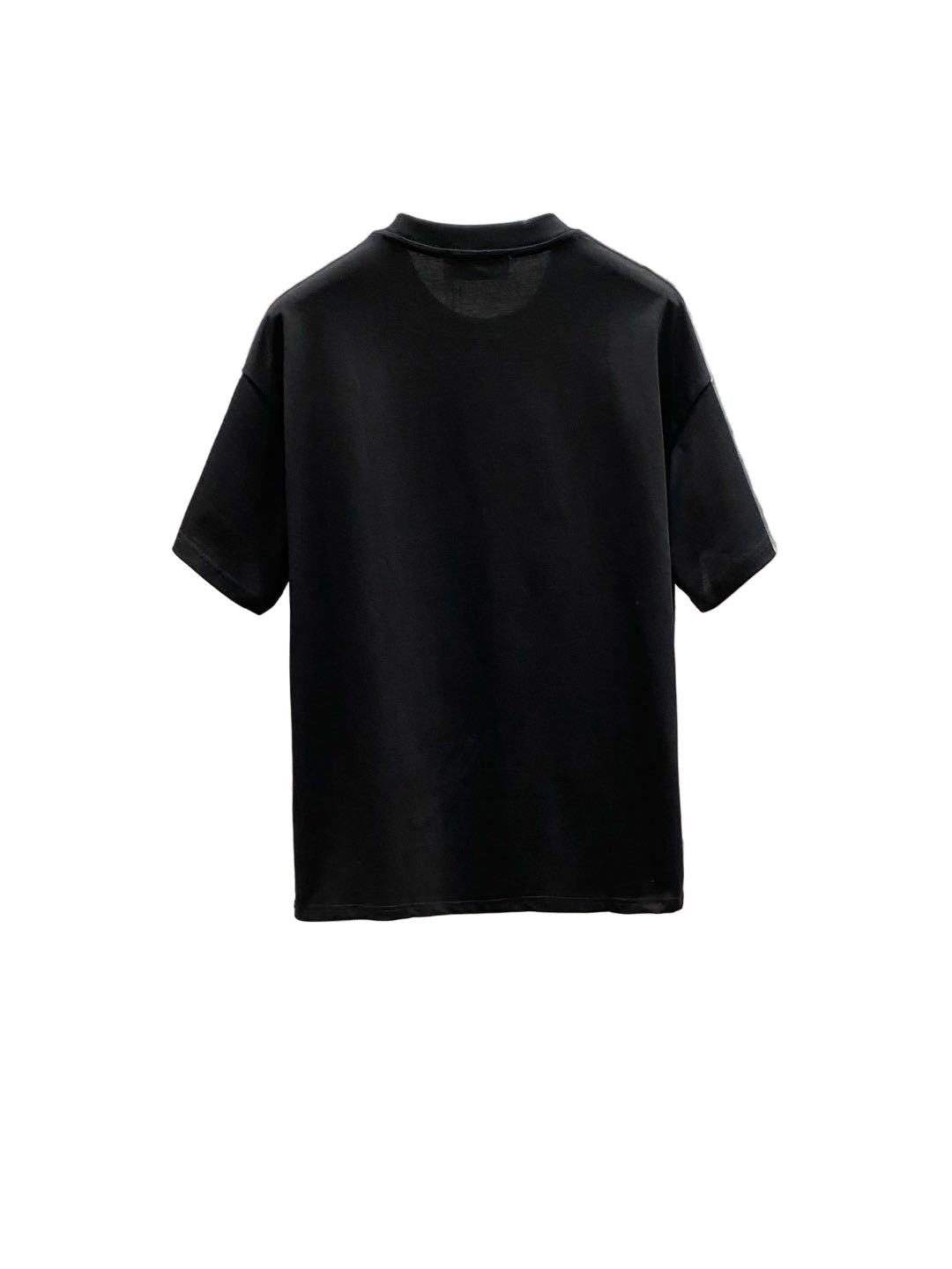 Luxury Bar Logo Cotton T-Shirt – Black & Light Blue Graphic Tee