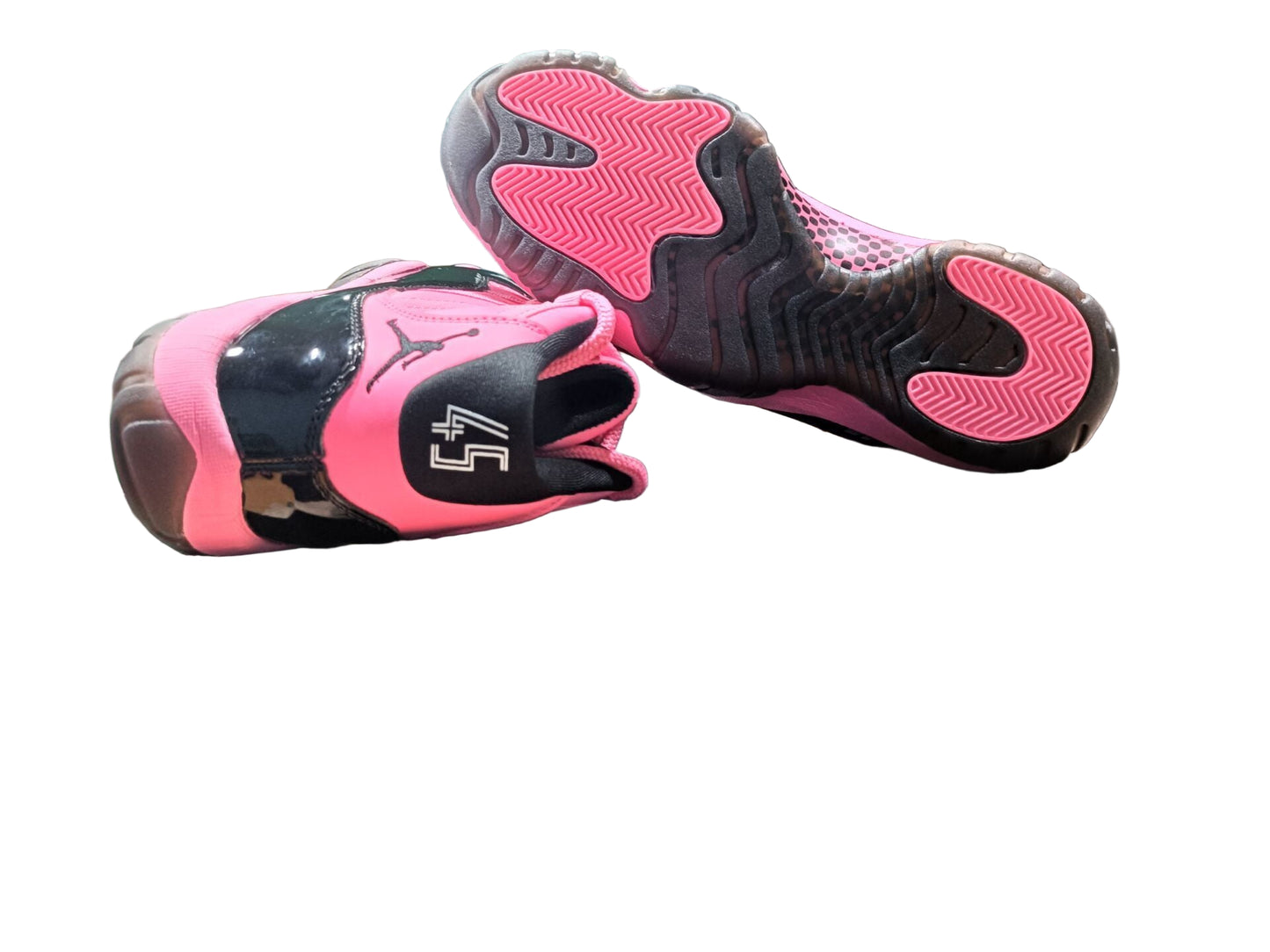 Custom Pink & Black High-Top Basketball-Style Sneaker
