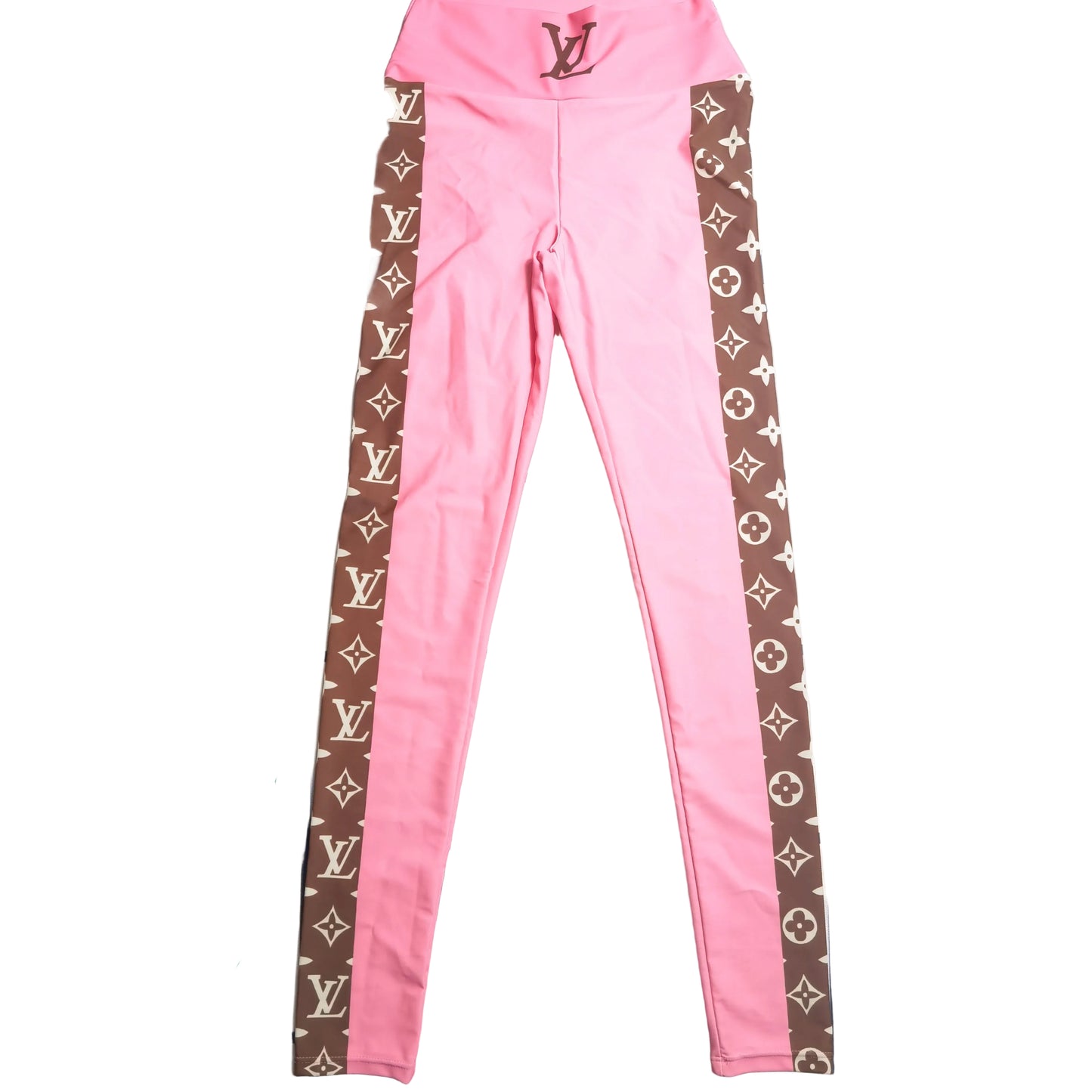 Pink 2-Piece Branded-Style Sports Bra and Leggings Activewear Set pants