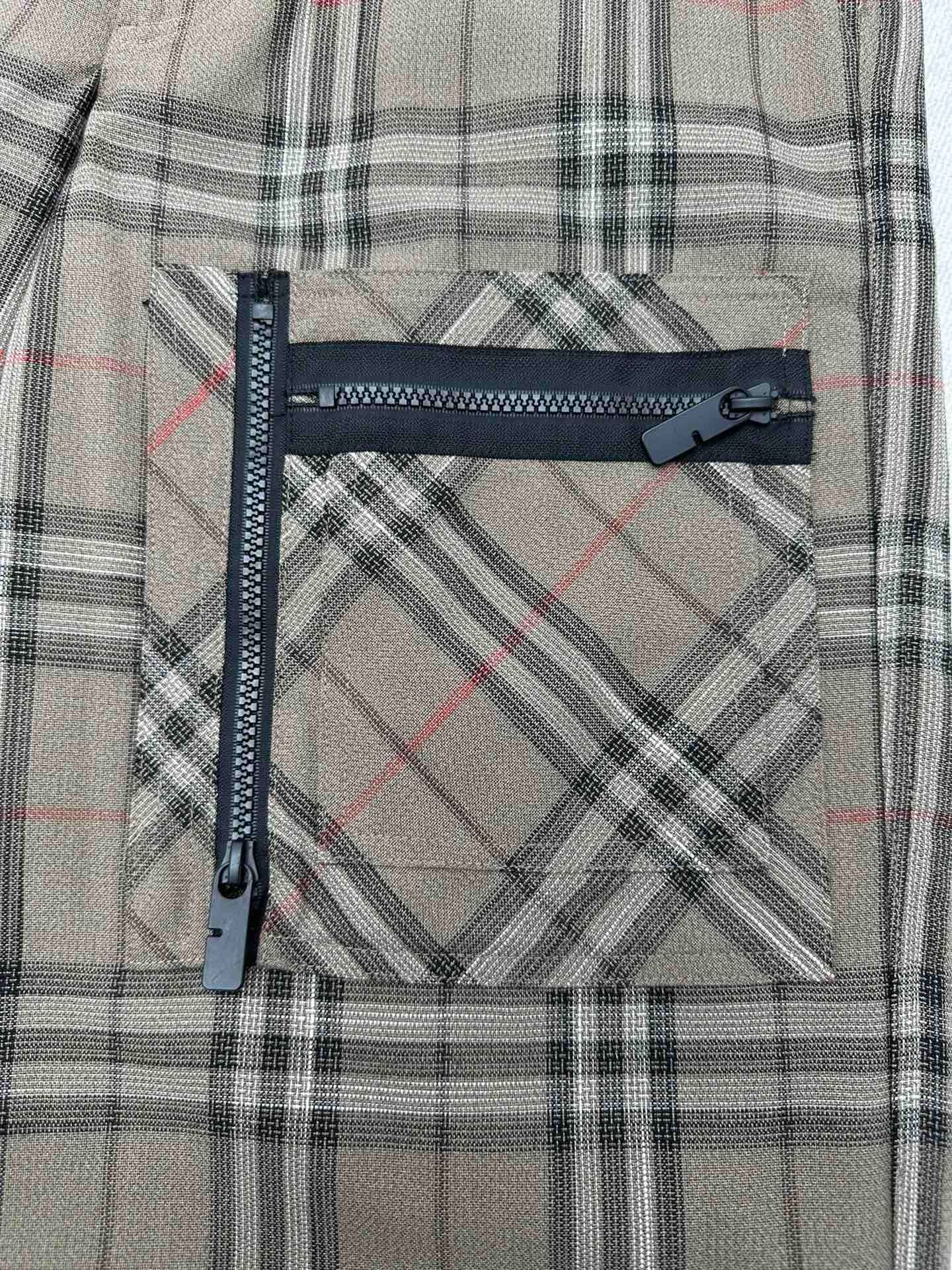 Plaid Utility Cargo Pants