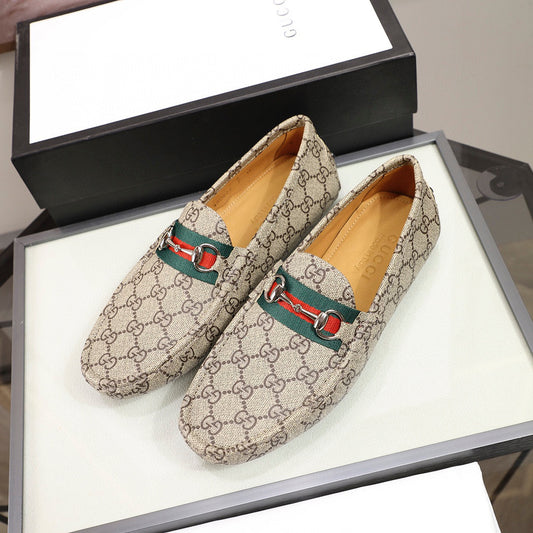Signature Pattern Loafers – Web Detail with Classic Horsebit Accent