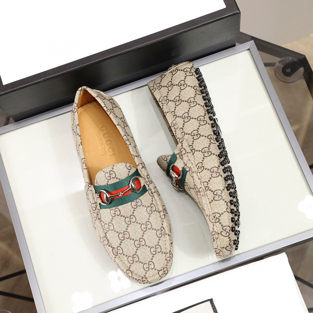 Signature Pattern Loafers – Web Detail with Classic Horsebit Accent
