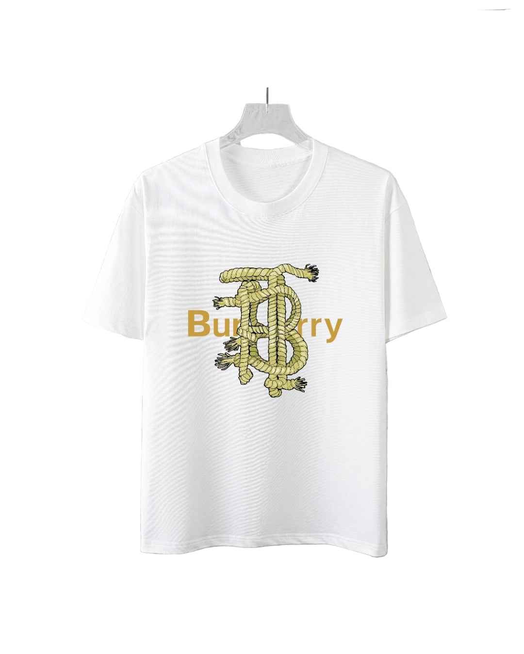 White Luxury Graphic T-Shirt – Gold Rope Letter Design - TruVybe Essentials