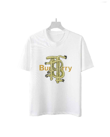 White Luxury Graphic T-Shirt – Gold Rope Letter Design - TruVybe Essentials