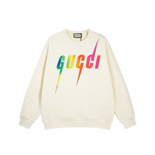 Beige sweatshirt with colorful '