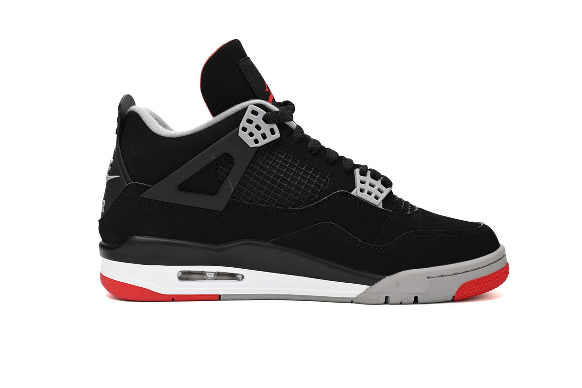 Air Jordan 4 Retro Bred 308497-060 Black/Fire Red-Cement Grey-Summit White - TruVybe Essentials