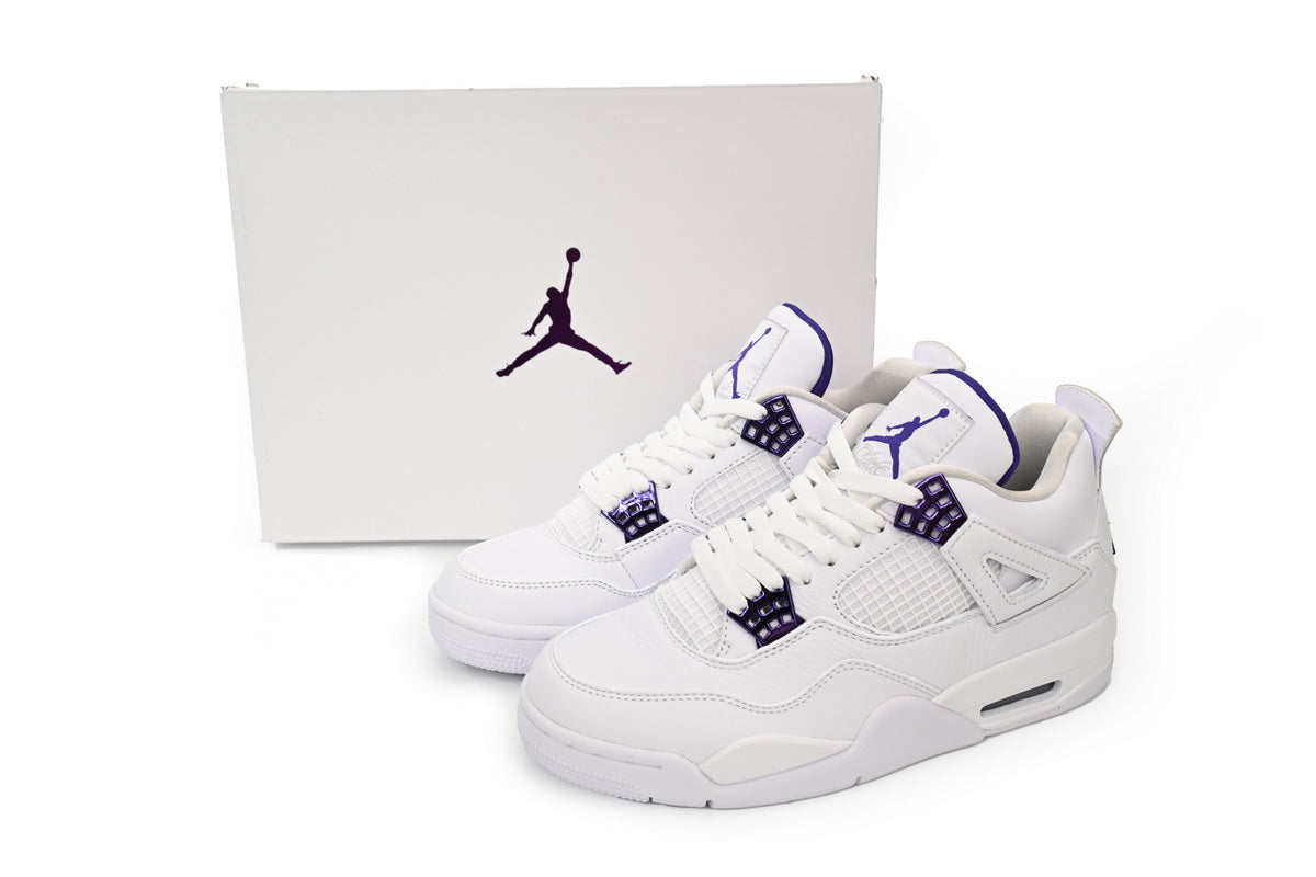Air Jordan 4 RetroWhite/Metallic Silver-Court Purple“Metallic Purple CT8527-115 - TruVybe Essentials