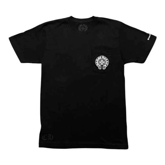 “Horseshoe Logo Pocket Graphic Tee — Black / White Shirt” - TruVybe Essentials