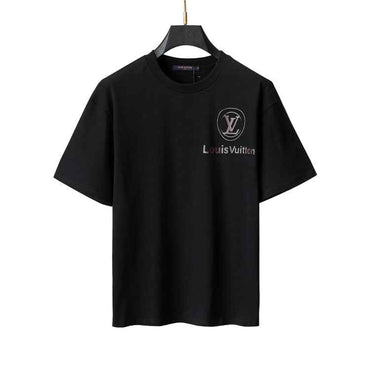 Black & White Rubberized Graphic Motif Cotton Tee — Sophisticated Casual - TruVybe Essentials