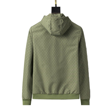 Nylon & Canvas Jacket – Olive Monogram Point Collar Edition - TruVybe Essentials