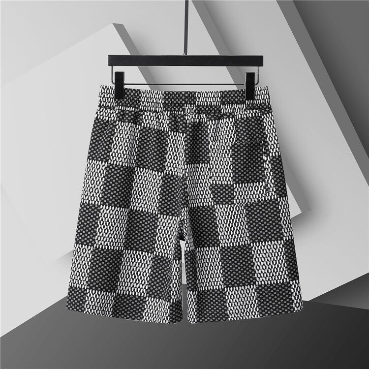 Luxury Checkered Swim Shorts – Quick-Dry Nylon Beach Edition