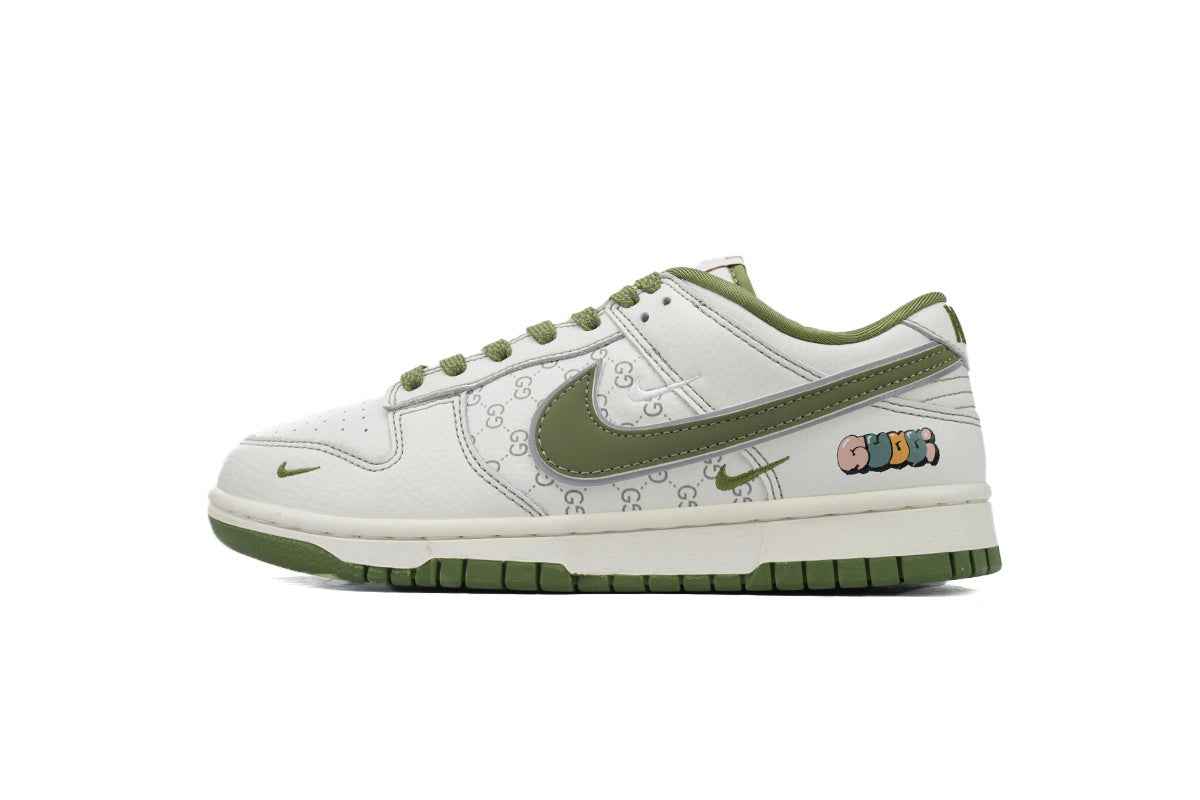 KK1888-006 Custom Low-Top Olive Green Sneaker – Luxury Pattern Edition - TruVybe Essentials