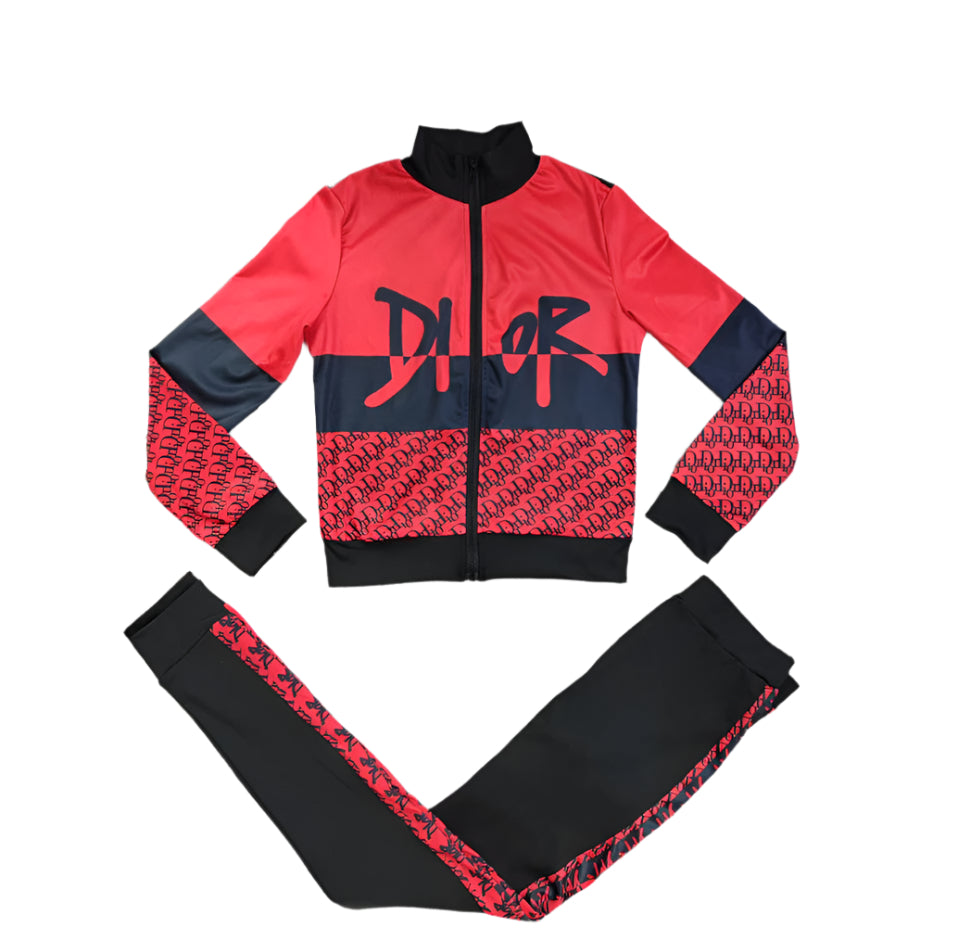 Dior 2 piece outfit Red/ Pink - TruVybe Essentials