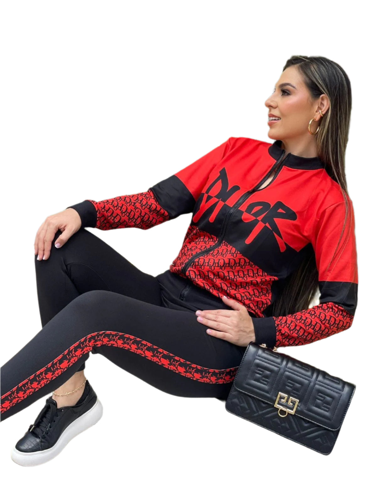 Dior 2 piece outfit Red/ Pink - TruVybe Essentials