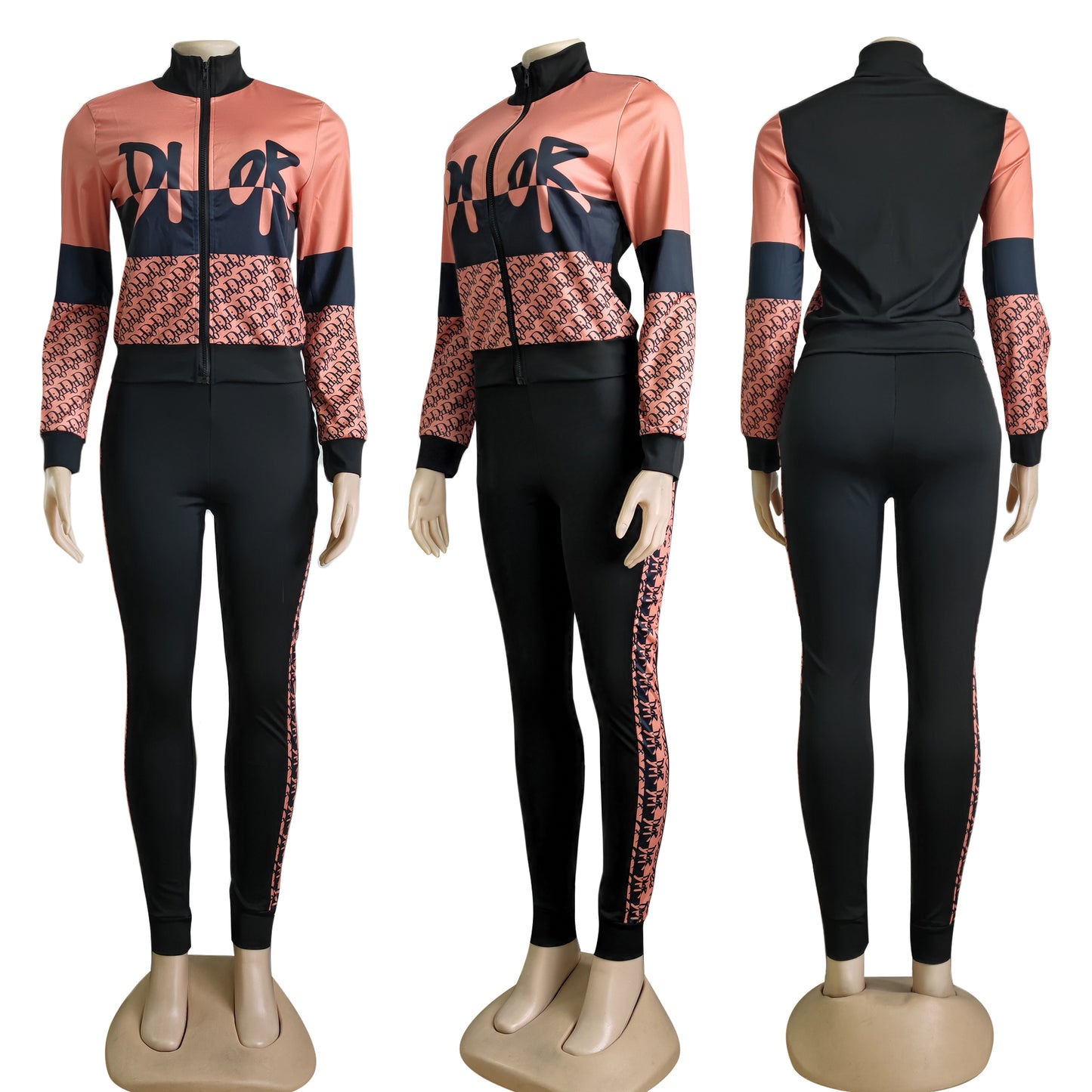 Dior 2 piece outfit Red/ Pink - TruVybe Essentials