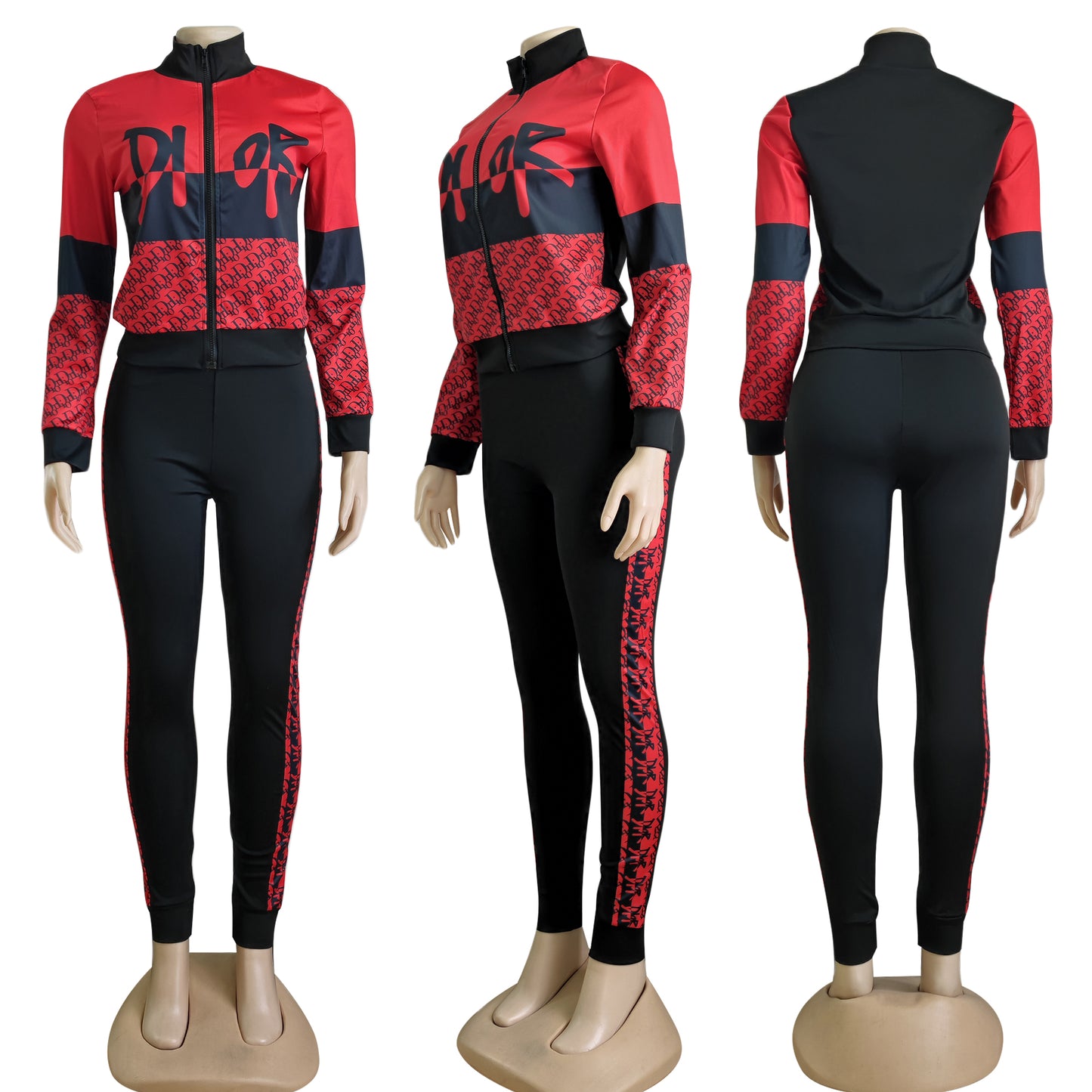 Dior 2 piece outfit Red/ Pink - TruVybe Essentials