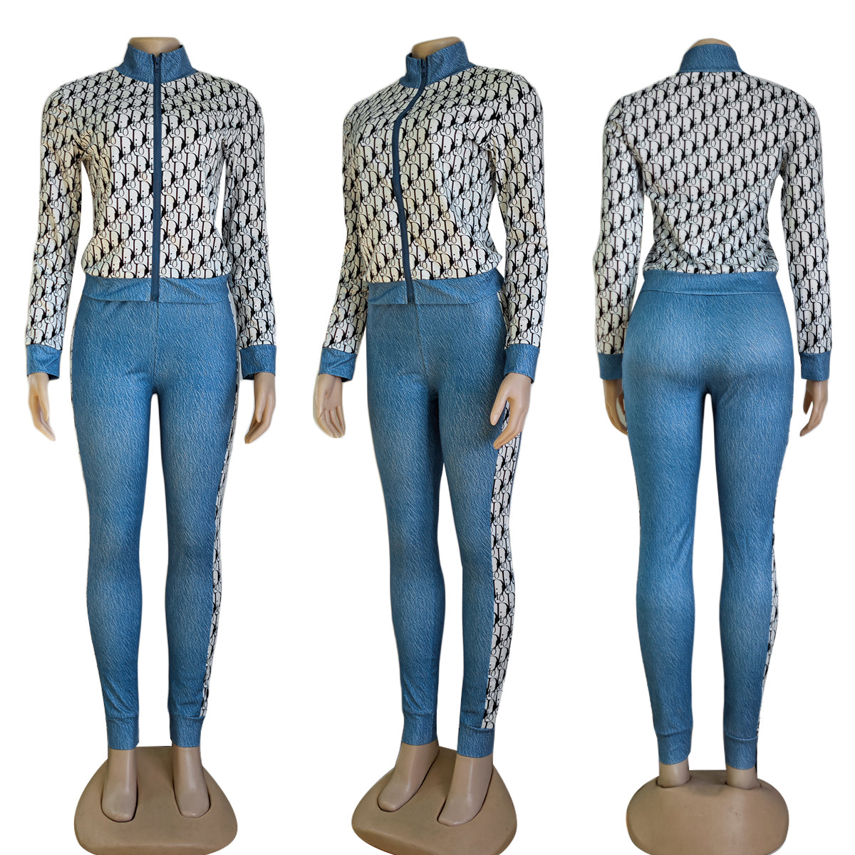 Dior 2 Piece Outfit Blue - TruVybe Essentials