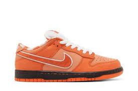 Orange sneaker with a white on a white background