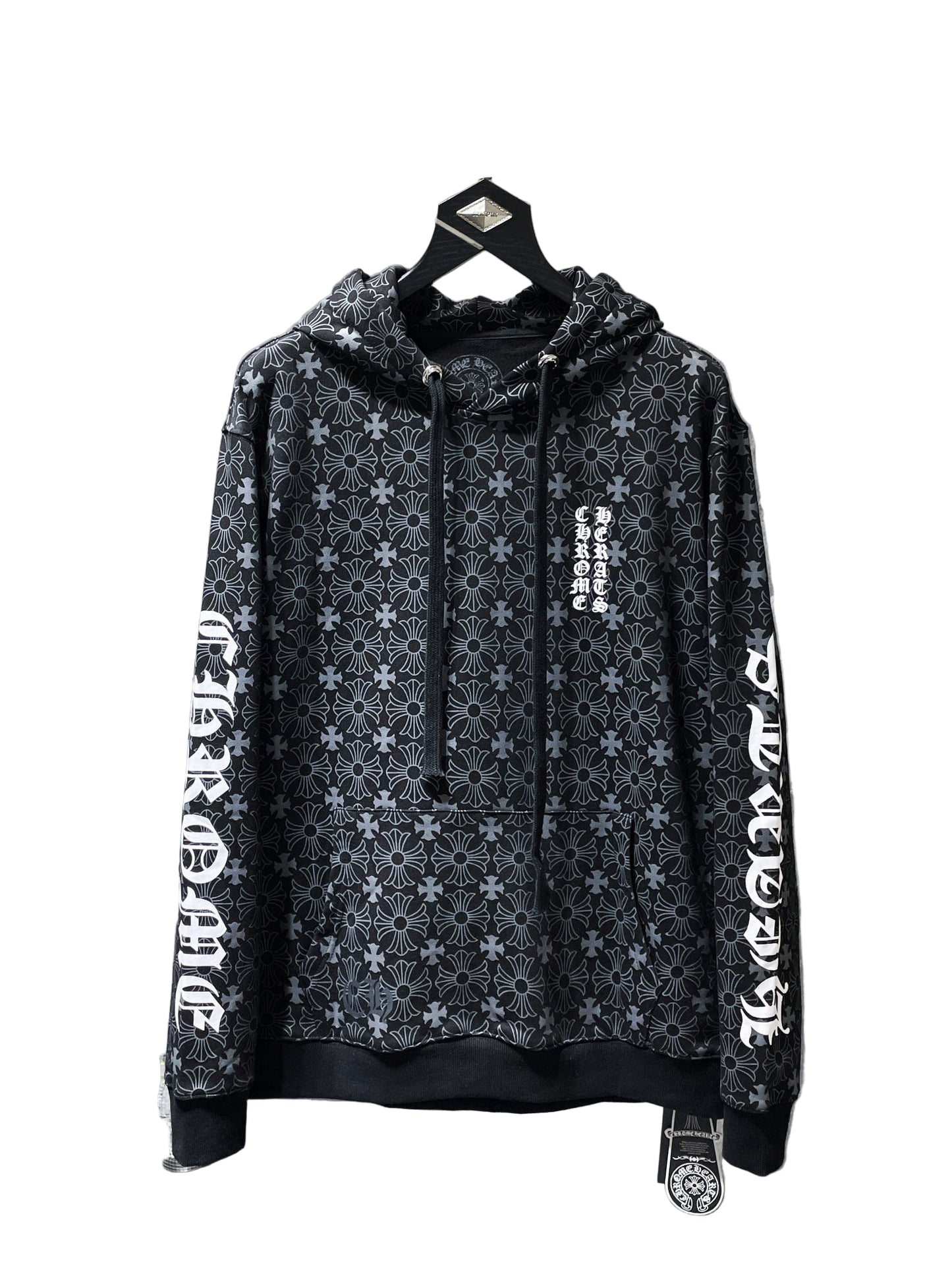 Graphic Horseshoe Zip-Up Hoodie – Black & White - TruVybe Essentials