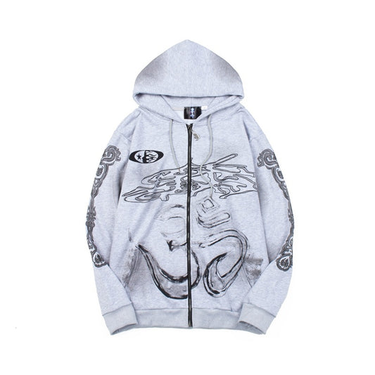 Grey Yoga Zip-Up Hoodie – New Testament Inspired Streetwear