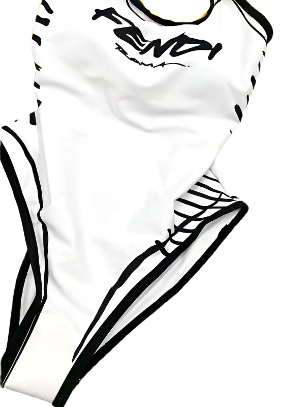 Women's Black and White One-Piece Swimsuit – Bold Luxury Beachwear