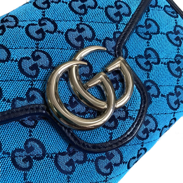 Gucci 474575 GG Marmont Multicolor Mini Bag Blue - TruVybe Essentials