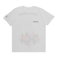 “White Tee with Multicolor Cross Graphic — Bold Streetwear Style”