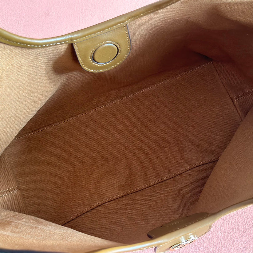 2025 Giglio SmallTote Bag 25cm Brown Red Suede Canvas