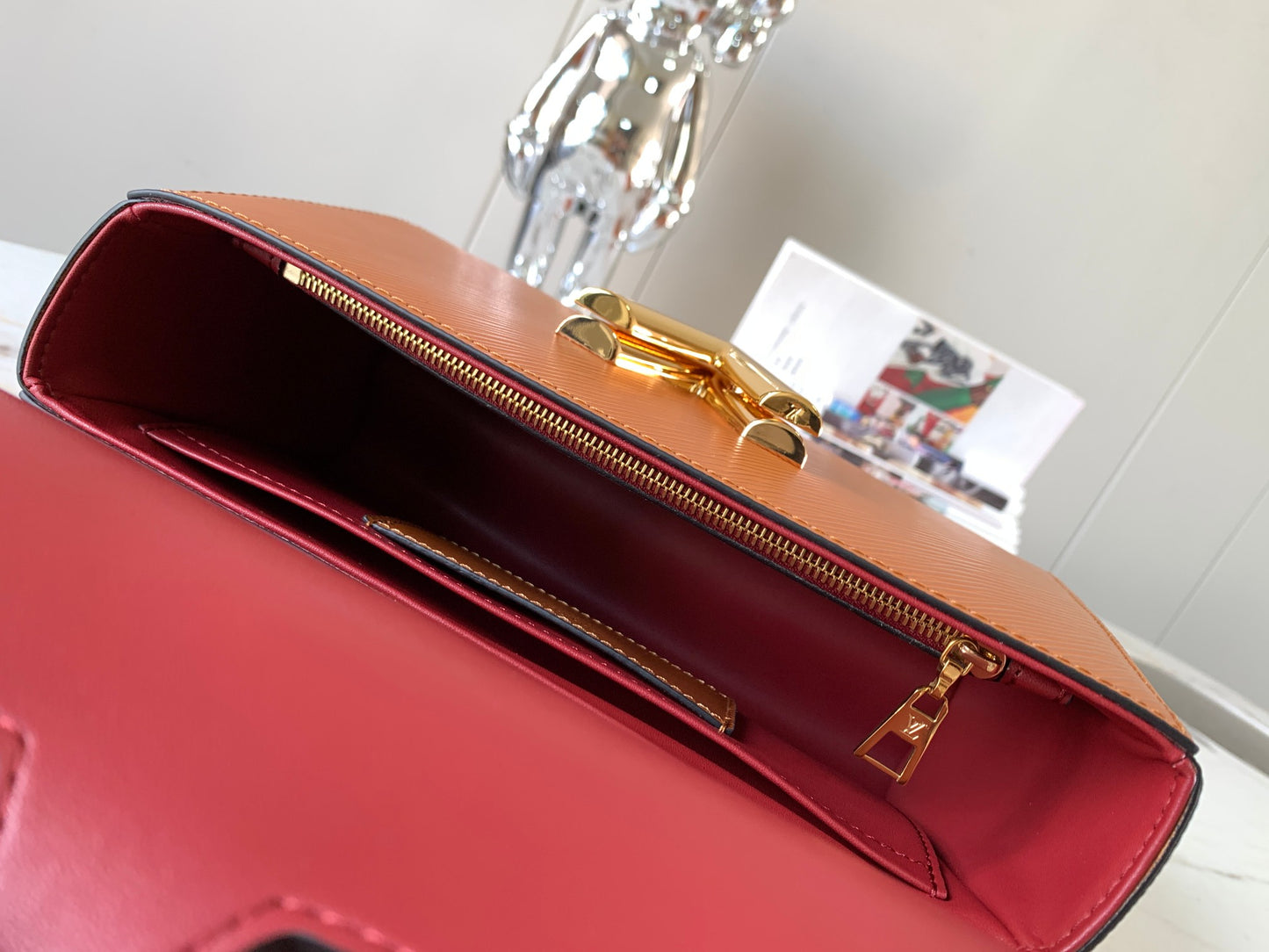 inside Epi Twist Shoulder Bag MM Gold Cipango