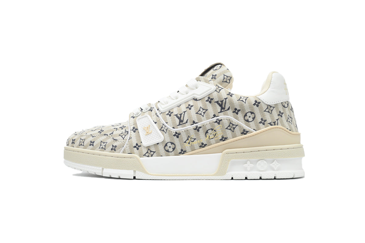 Louis Vuitton Louis Vuitton Trainer Low 'Striped Mini Monogram - Beige' / Cream - TruVybe Essentials