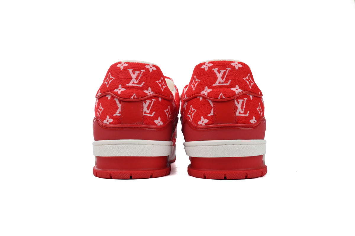 Louis Vuitton Trainer Red Monogram Textile - TruVybe Essentials