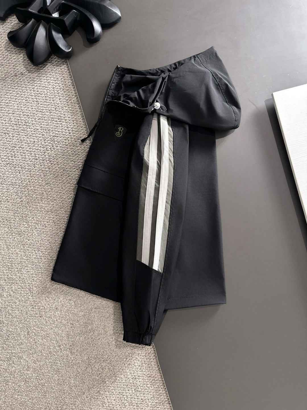 Black Hooded Anorak Jacket & Track Pants Set - TruVybe Essentials