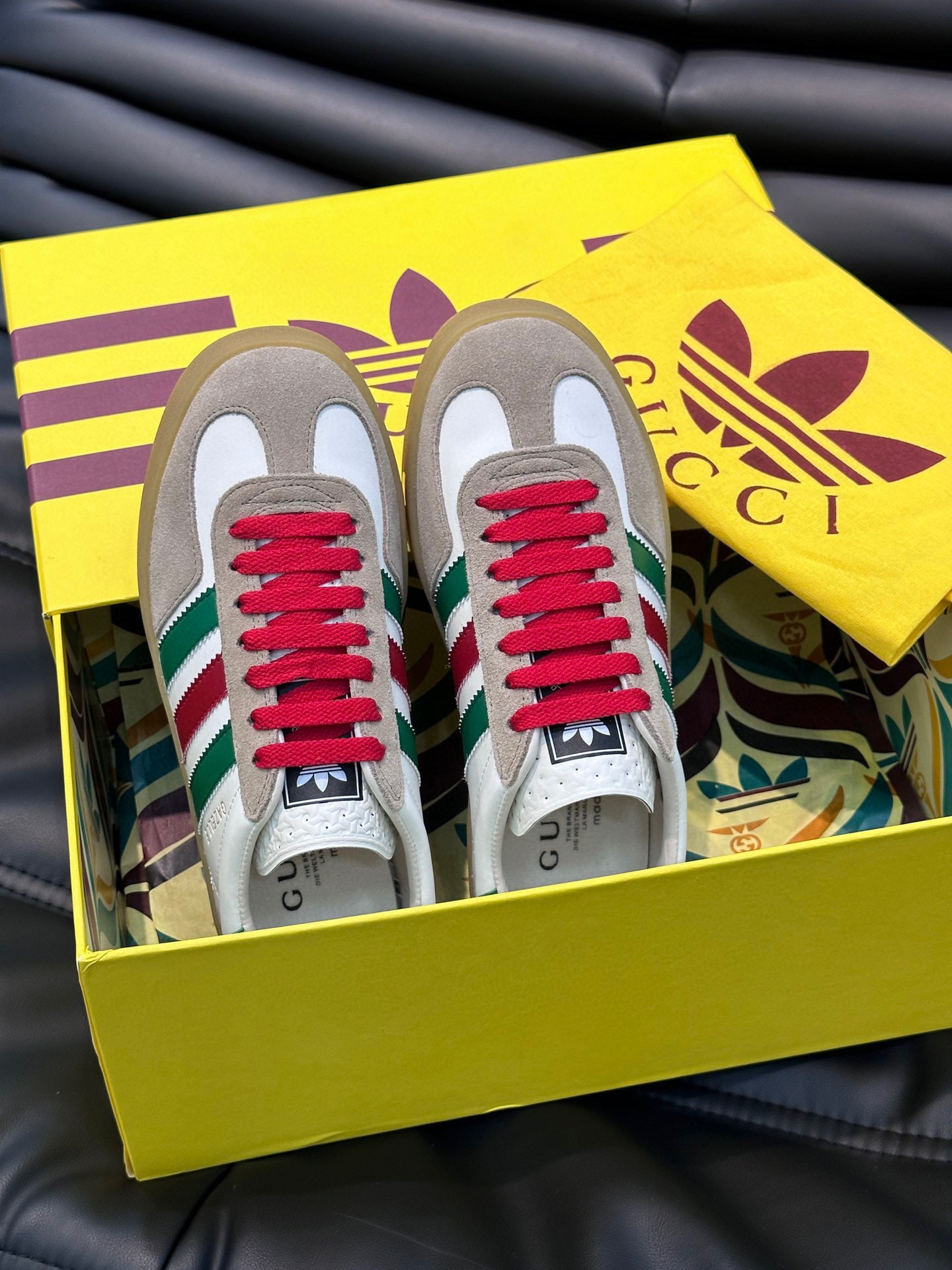 Custom Retro Stripe Low-Top Sneakers – Red, Green & White