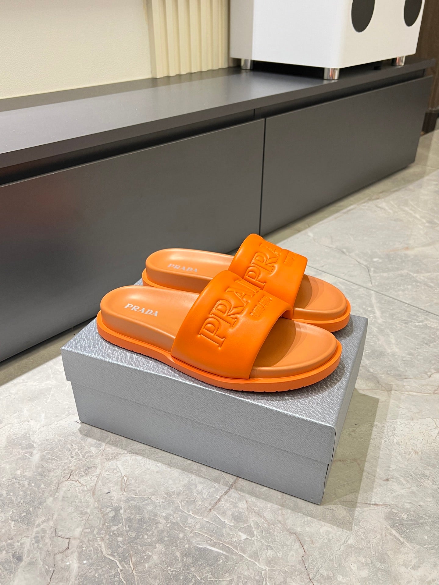 Embossed Slide Sandals
