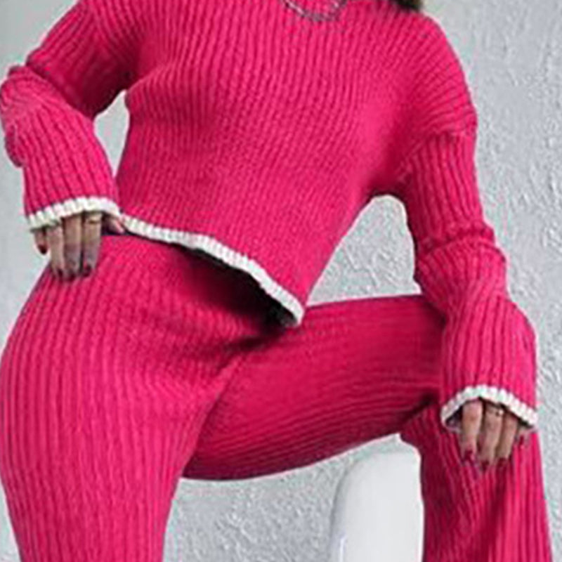 Women’s Casual Color-Block Two-Piece Set