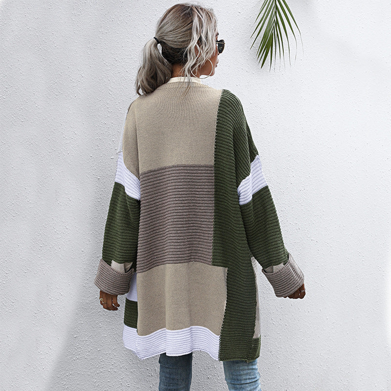 Women’s Color Matching Knit Cardigan