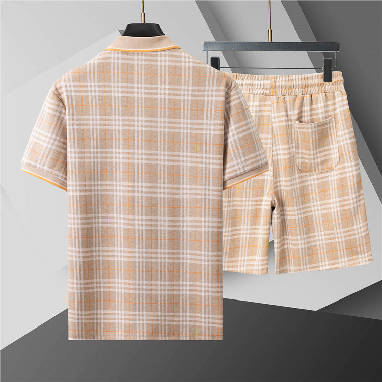 Classic Plaid Polo & Shorts Set